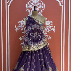 MEENAWATI MARWARI RAJASTHANI LEHENGA Dark Purple