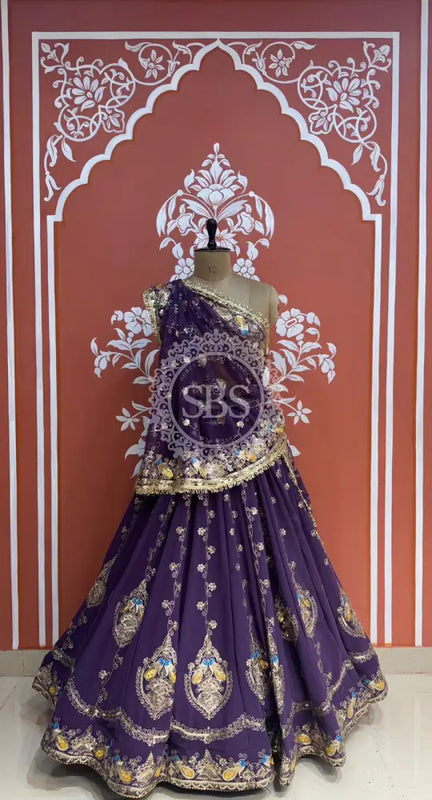 MEENAWATI MARWARI RAJASTHANI LEHENGA Dark Purple