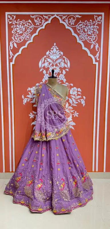 MEENAWATI MARWARI RAJASTHANI LEHENGA Levender