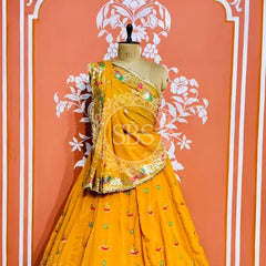 MEENAWATI MARWARI RAJASTHANI LEHENGA Mustard