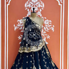 MEENAWATI MARWARI RAJASTHANI LEHENGA Navy