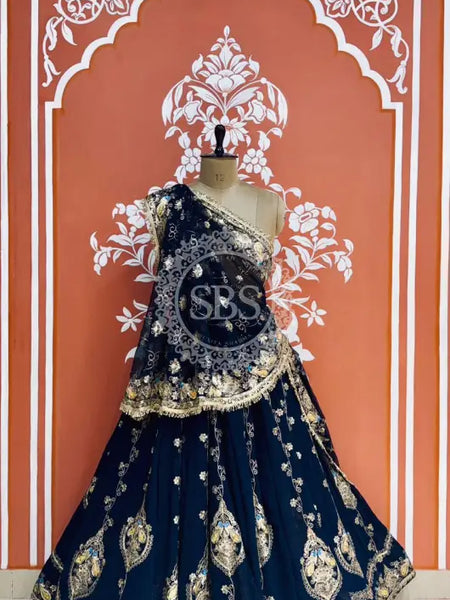 MEENAWATI MARWARI RAJASTHANI LEHENGA Navy