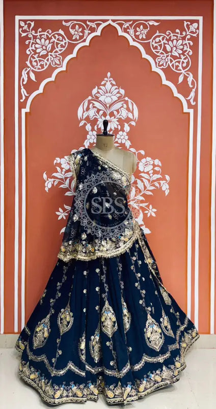 MEENAWATI MARWARI RAJASTHANI LEHENGA Navy