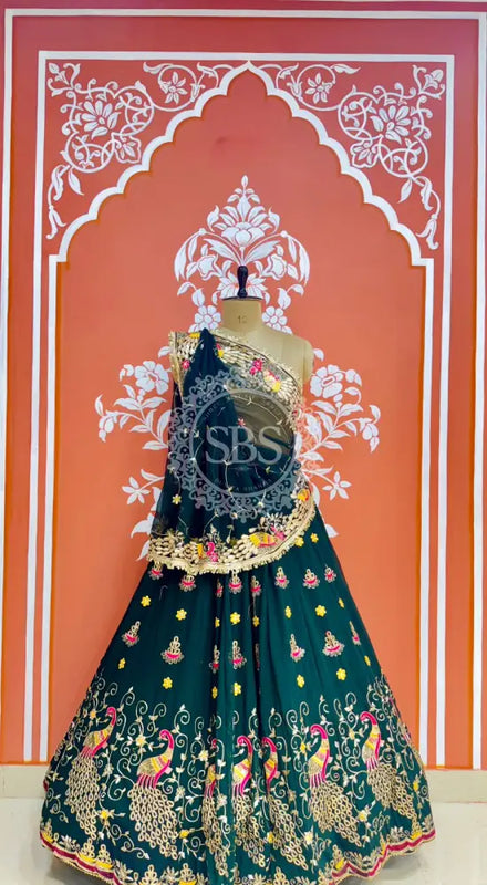 MEENAWATI MARWARI RAJASTHANI LEHENGA Teal