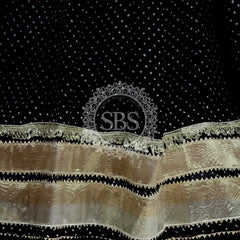 MIDNIGHT BLACK MOTHRA GOTA FULL FLARED LEHENGA