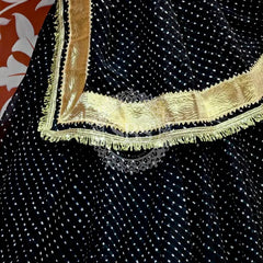 MIDNIGHT BLACK MOTHRA GOTA FULL FLARED LEHENGA