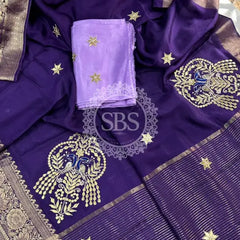 MOONGA SILK HANDWORK GOTA PATTI SAREE