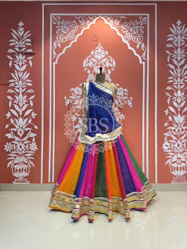 MOTHRA FULL FLARED LEHENGA Blue & multi