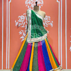 MOTHRA FULL FLARED LEHENGA Green & Multi