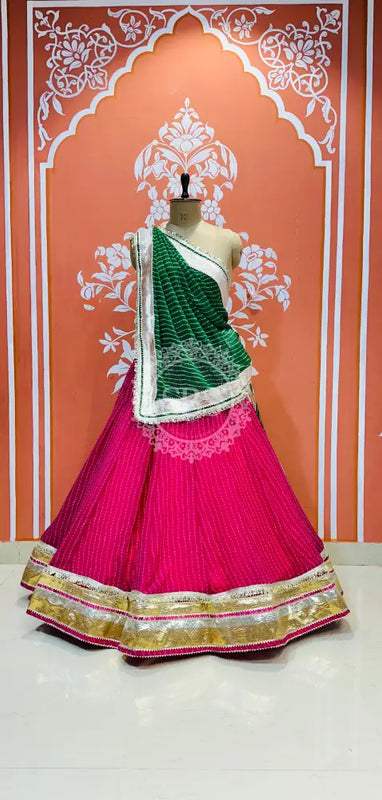 MOTHRA FULL FLARED LEHENGA Green & Rani