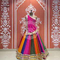 MOTHRA FULL FLARED LEHENGA Pink & Multi