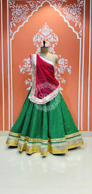 MOTHRA FULL FLARED LEHENGA Rani & Green
