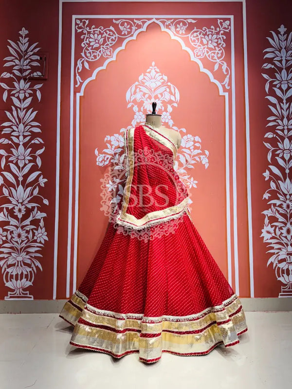 MOTHRA FULL FLARED LEHENGA Red