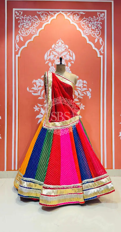 MOTHRA FULL FLARED LEHENGA Red & Multi