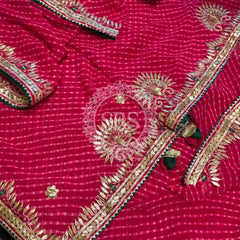 MOTHRA GOTA PATTI SAREE Pink / Free Size