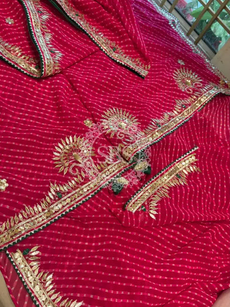 MOTHRA GOTA PATTI SAREE Pink / Free Size