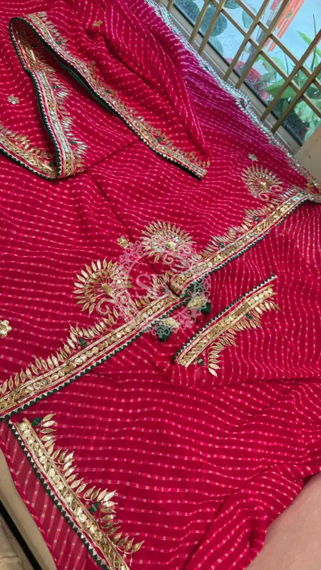 MOTHRA GOTA PATTI SAREE Pink / Free Size