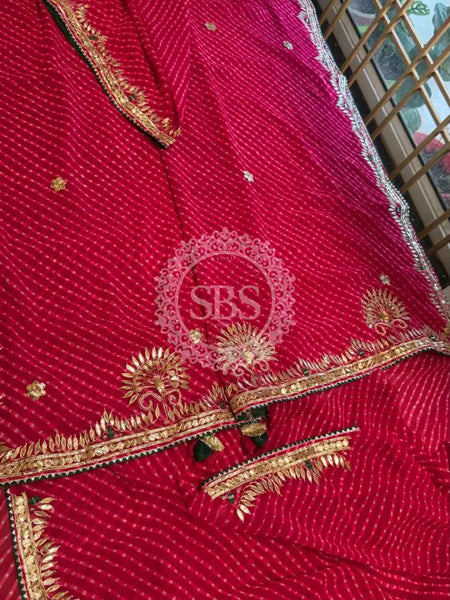 MOTHRA GOTA PATTI SAREE Pink / Free Size