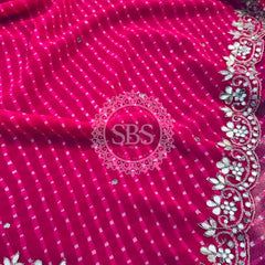 MOTHRA GOTA PATTI WORK SAREE Pink / Free Size