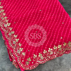 MOTHRA GOTA PATTI WORK SAREE Pink / Free Size