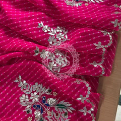 MOTHRA GOTA PATTI WORK SAREE Pink / Free Size
