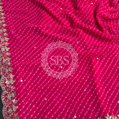 MOTHRA GOTA PATTI WORK SAREE Pink / Free Size