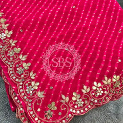 MOTHRA GOTA PATTI WORK SAREE Pink / Free Size