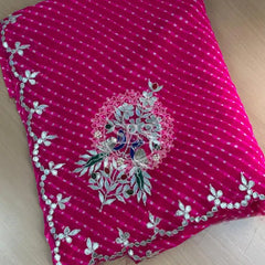 MOTHRA GOTA PATTI WORK SAREE Pink / Free Size