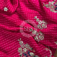 MOTHRA GOTA PATTI WORK SAREE Pink / Free Size