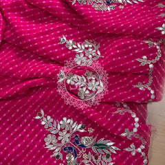 MOTHRA GOTA PATTI WORK SAREE Pink / Free Size