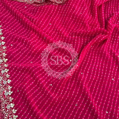 MOTHRA GOTA PATTI WORK SAREE Pink / Free Size
