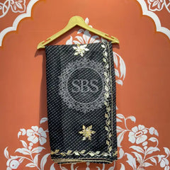 MOTHRA KOTA DORIYA GOTA PATTI SAREE Black / Free Size
