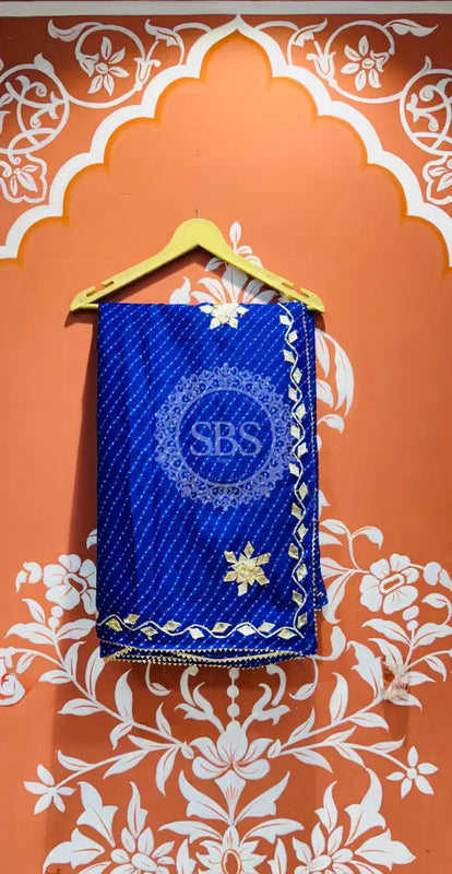 MOTHRA KOTA DORIYA GOTA PATTI SAREE Blue / Free Size