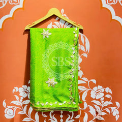 MOTHRA KOTA DORIYA GOTA PATTI SAREE Green / Free Size