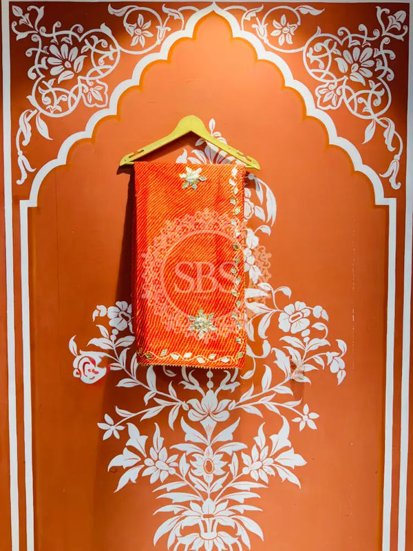 MOTHRA KOTA DORIYA GOTA PATTI SAREE Orange / Free Size
