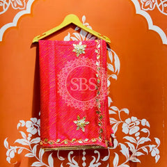 MOTHRA KOTA DORIYA GOTA PATTI SAREE Peach / Free Size