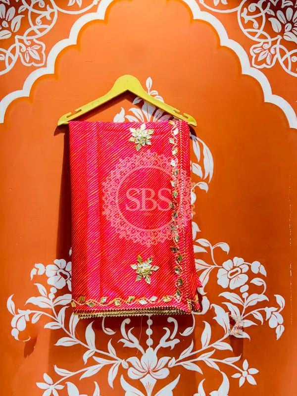 MOTHRA KOTA DORIYA GOTA PATTI SAREE Peach / Free Size