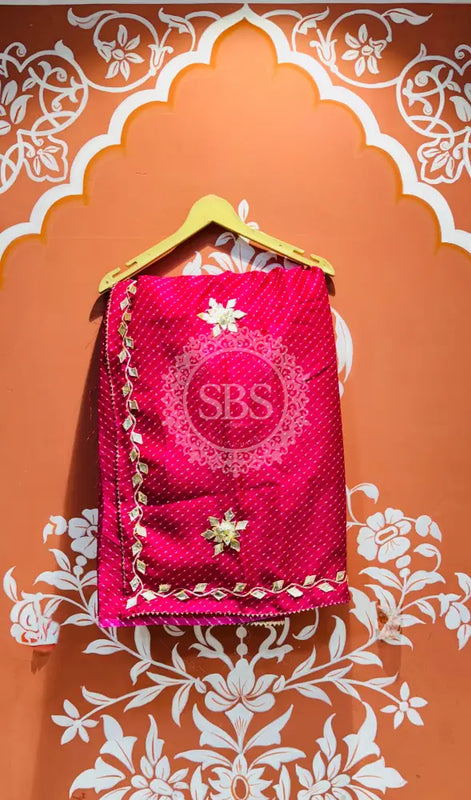 MOTHRA KOTA DORIYA GOTA PATTI SAREE Pink / Free Size