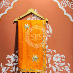 MOTHRA KOTA DORIYA GOTA PATTI SAREE Yellow / Free Size