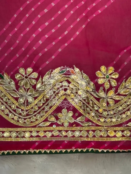 MOTHRA LEHERIYA CXC GEORGETTE SAREE Dark Pink / Free Size