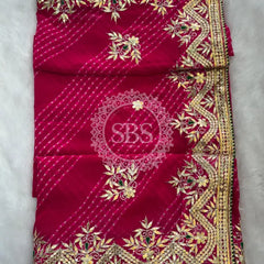 MOTHRA LEHERIYA CXC GEORGETTE SAREE Pink / Pink