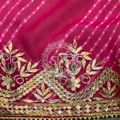 MOTHRA LEHERIYA CXC GEORGETTE SAREE Pink / Pink