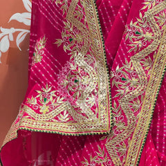 MOTHRA LEHERIYA CXC GEORGETTE SAREE Pink / Pink