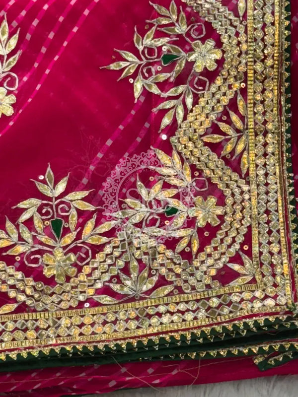 MOTHRA LEHERIYA CXC GEORGETTE SAREE Pink / Pink