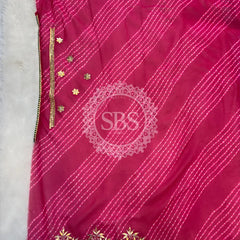 MOTHRA LEHERIYA CXC GEORGETTE SAREE Pink / Pink