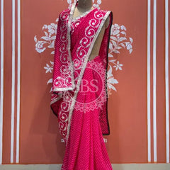 MOTHRA LEHERIYA GOTA PATTI SAREE Pink / Free Size