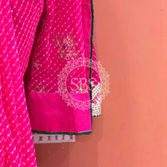 MOTHRA LEHERIYA GOTA PATTI SAREE Pink / Free Size