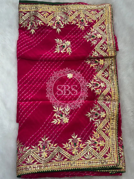 MOTHRA LEHERIYA MAYURA CXC GEORGETTE SAREE Maroon / Free Size