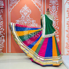 MULTICOLOR MOTHRA FULL FLARED LEHENGA