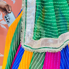 MULTICOLOR MOTHRA FULL FLARED LEHENGA